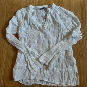 Michael stars size small white 100% cotton long sleeve shirt comfortable